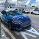 One of Ford’s cars pulling up in a designated area for Miami’s theoretical autonomous vehicles.